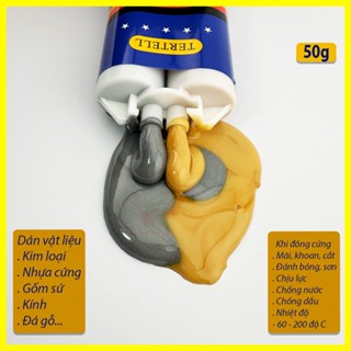  Keo AB TERTELL 2 thành phần 50g và 100g keo epoxy siêu dính dán kim loại nhựa gỗ kính Inox chịu lực 