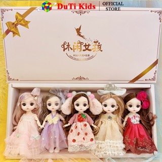 Set 5 búp bê baby cao 17cm, mắt vẽ 3D, các khớp chuyển động được, quà tặng cho bé gái
