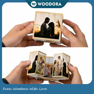  Hộp Ảnh Xoay Cubic - In Theo Yêu Cầu Hình Khối Rubik Gỗ Lưu Giữ Khoảnh Khắc Có Kèm Chân Đế 