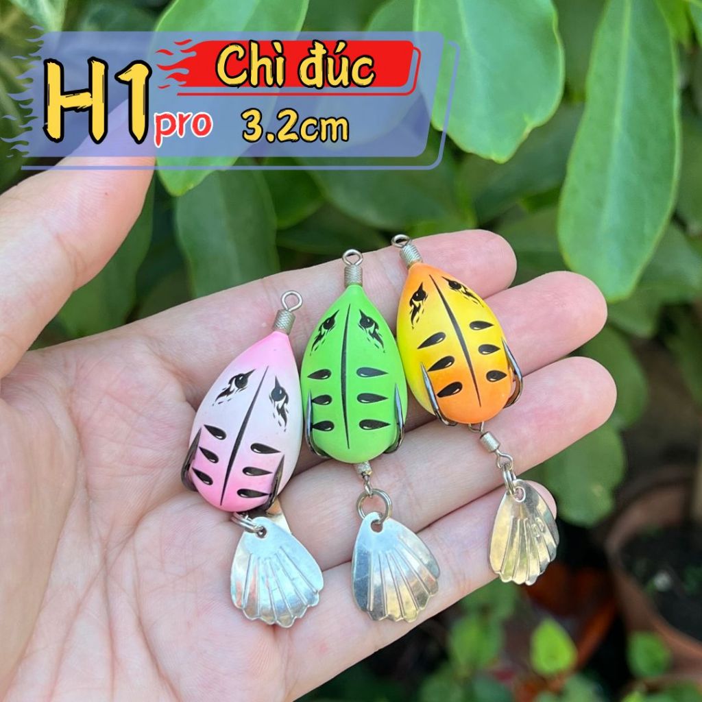 Nhái hơi H1 pro chì đúc size 3,2cm trọng lượng 6g - 8g . mồi giả câu lure cá lóc cực nhạy giá rẻ