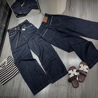  Quần Jean Suông QC Nữ Xanh Than Thêu Viền Túi 93cm  920  