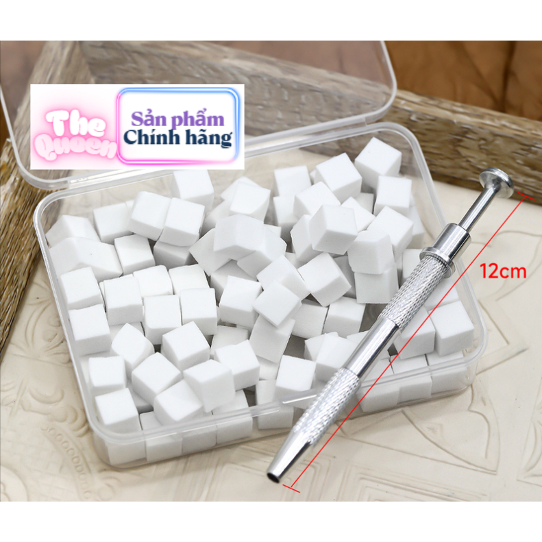 Bộ bút kẹp+100 mút dặm ombre Cao cấp hàng chuẩn - Set dặm ombre - Bút ombre - Mút ombre - Bông ombre