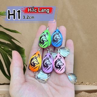  Nhái hơi H1 hắc lang size 3,2cm trọng lượng 6g - 8g. Mồi giả câu lure cá lóc giá rẻ 