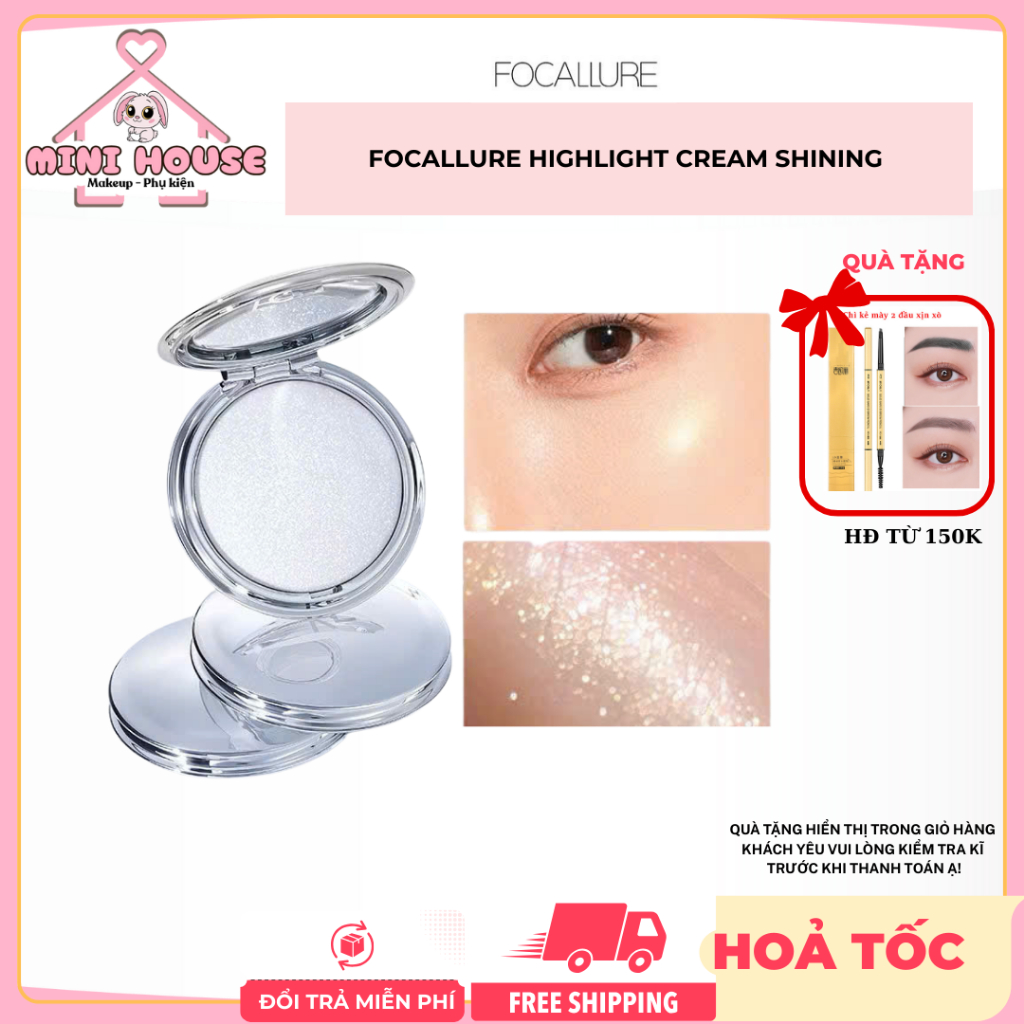 FOCALLURE Highlight Cream Shining And Smooth Pearls Màu trôi dạt Kết cấu mềm | Minihouse