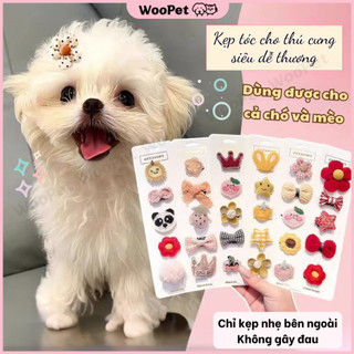 Set 5 Kẹp Tóc Cho Thú Cưng, Cặp Tóc Siêu Dễ Thương Cho Chó Mèo Dễ Kẹp Không Gây Đau - WooPet568 203