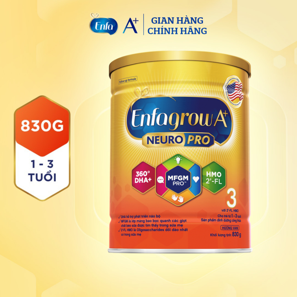 (Hỏa Tốc) Sữa bột Enfagrow A+ 3 - hộp 830g