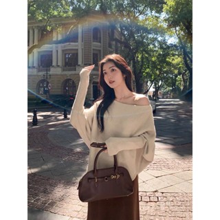   Sẵn  Áo Len Trễ Vai 1 Bên Nữ Lệch Vai Áo Len Nữ Hàn Quốc Đi Đà Lạt Tiểu Thư Sang Chảnh Bigsize Thu Đông Chali AL295 