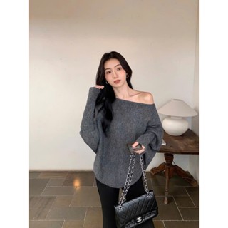   Sẵn  Áo Len Trễ Vai Tay Dài Nữ Áo Len Mongtoghi Nữ Hàn Quốc Lệch Hở Vai Tay Dài Đi Đà Lạt Bigsize Mùa Đông Chali AL295 