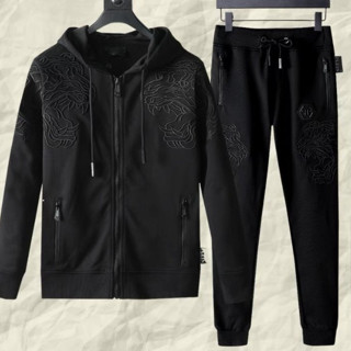 Bộ Quần Áo Nam Có Mũ Thêu Hổ Bên Ngực Siêu Nét - Bộ Thu Đông Nam Nữ Hình Hổ Logo Sau Siêu Đẹp