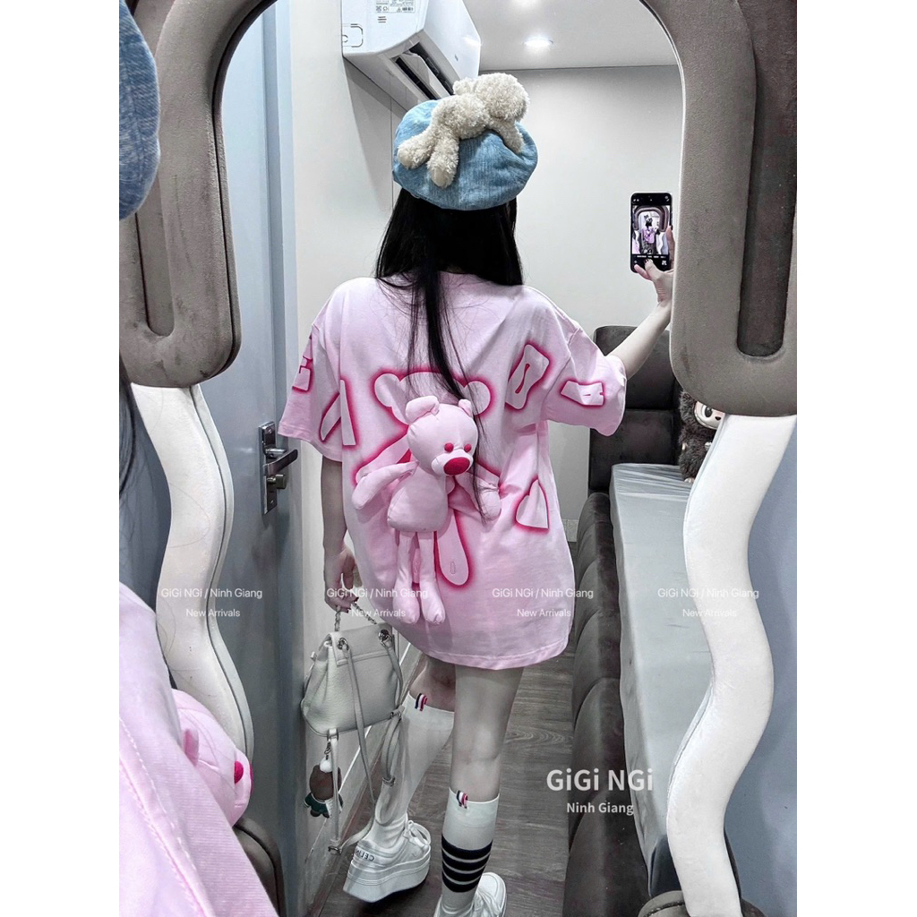 [ ord ] Áo 13De marzo gấu tim viền hồng