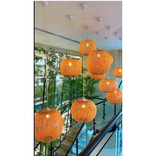 Đèn mây tre đan thả trần dùng Trang trí nhà cửa, nhà hàng, quán cà phê, khu nghỉ dưỡng tôn vẻ sang trọng