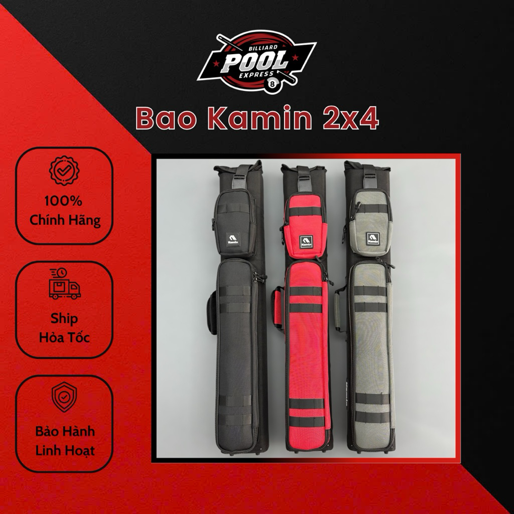 Bao đựng cơ Bi-a, Bao cơ bida Kamin 2x4 ( Form 3SC )