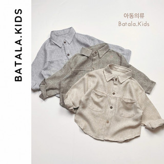  Áo sơ mi dài tay cho bé trai bé gái Batala Kids áo SƠ MI LINEN TIÊU 3 MÀU - SMK05 