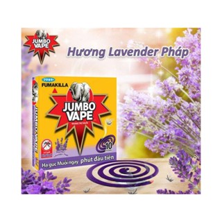  Nhang Trừ Muỗi Hương Lavender Hoa Lài Cao Cấp Hộp 10 Khoanh JUMBO VAPE Chính Hãng 120g 