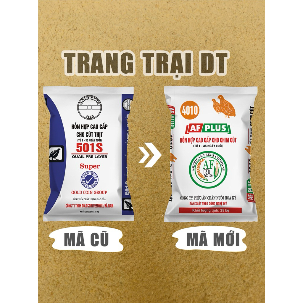 1 Bao 25kg cám chim cút con AF Plus 4010, thức ăn cho chim 0-35 ngày tuổi, gà, dế,..