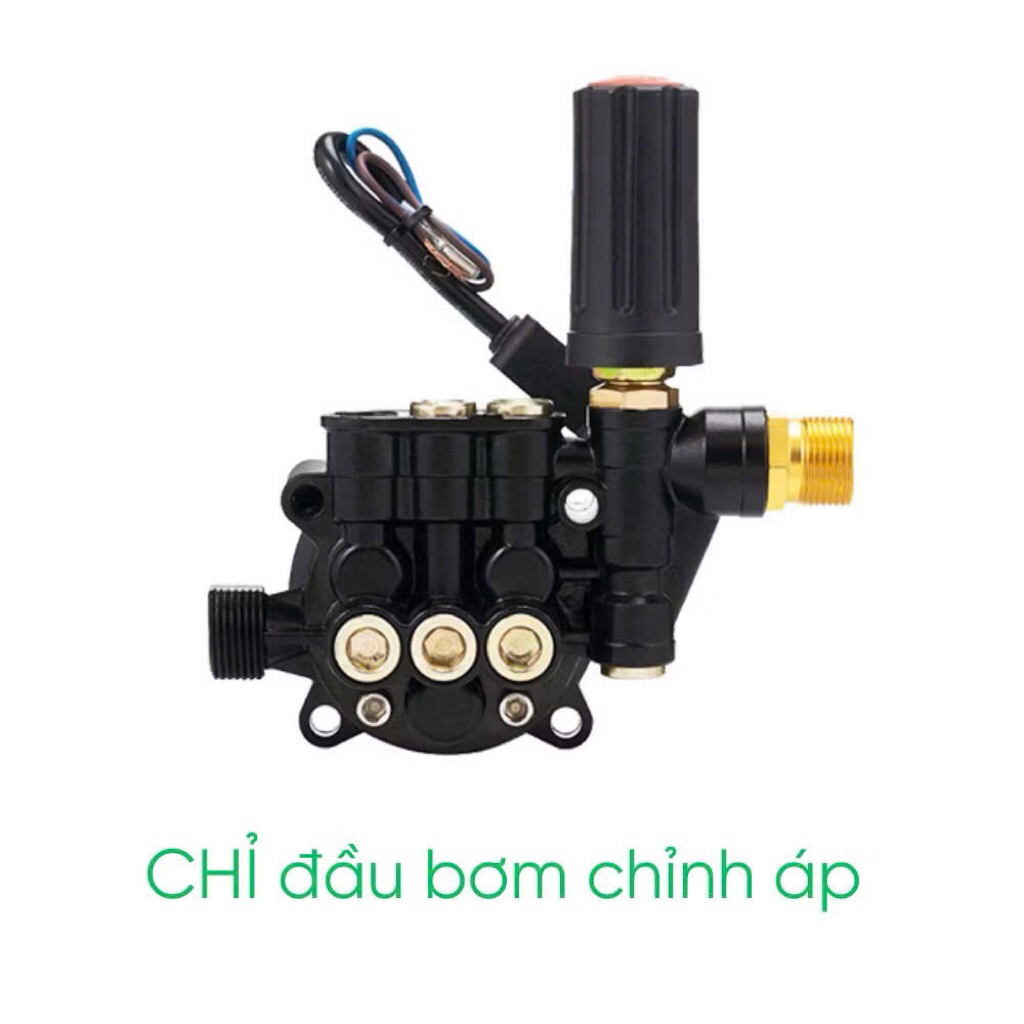 Bộ đầu bơm máy rửa xe mini kèm rơ le điện có chỉnh áp