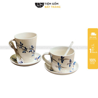  Cốc Sứ Uống Nước Set Tách Cafe 3 Chi Tiết Ly Nước Gốm Sứ Bát Tràng Cao Cấp 2 Kiểu Dáng 