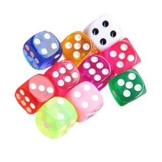 10 viên xúc xắc xì ngầu cá ngựa bằng nhựa 6 mặt 18mm giáo cụ đồ dùng dạy học vpp thắm lê