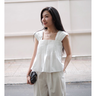 STAN top ( áo xếp li chất linen)