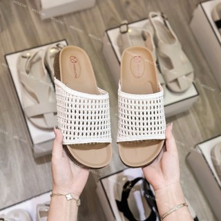 Dép Nữ MIDU CLARA Quai Da Đan Đơn Giản 3 Màu - Dép Đế Trấu 3 Phân Êm Nhẹ