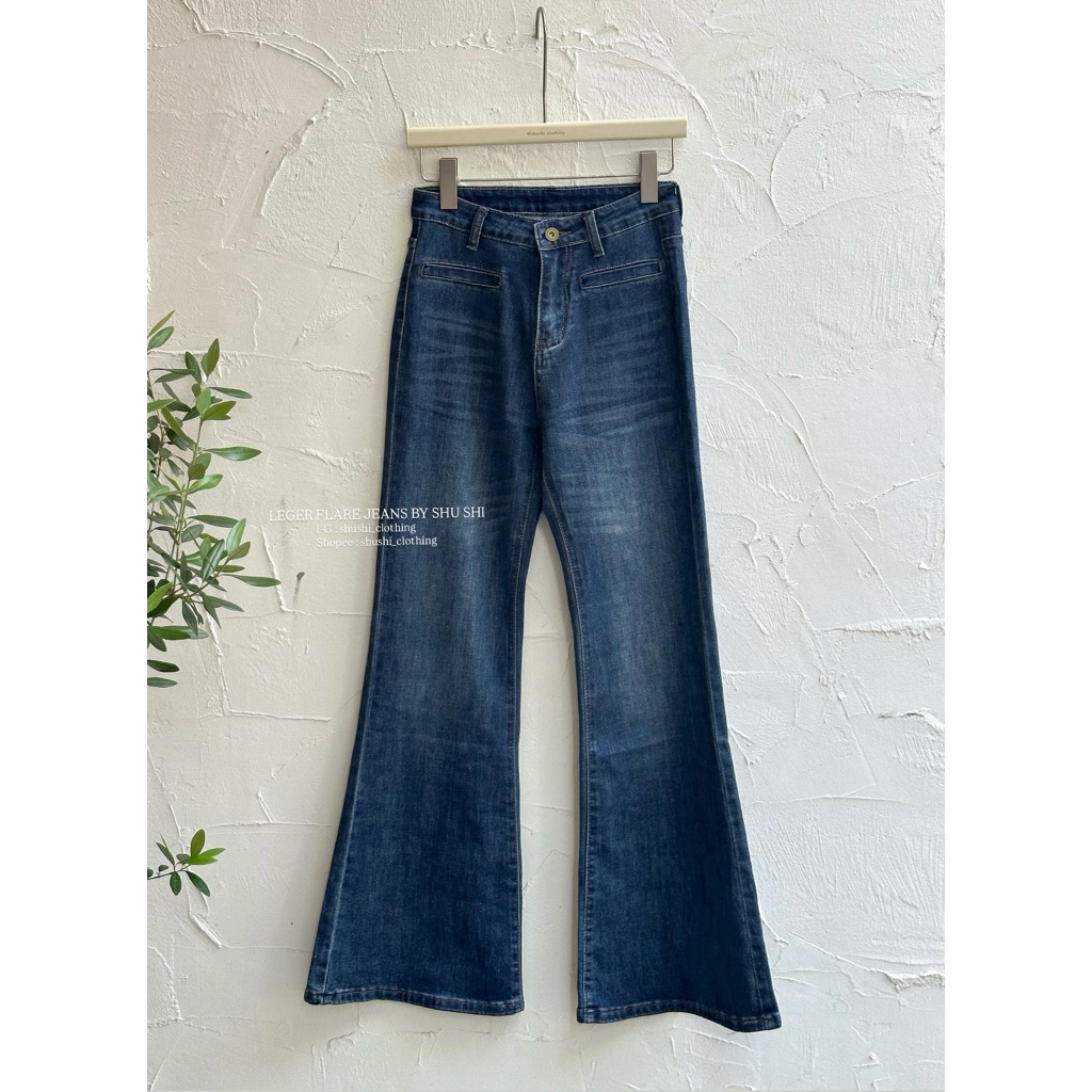 𝐋𝐞𝐠𝐞𝐫 𝐅𝐥𝐚𝐫𝐞 𝐉𝐞𝐚𝐧𝐬 | Quần Jeans Loe Co Giãn Lưng Vừa Shu Shi ( ảnh chính chủ )