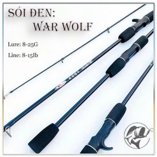  Cần câu lure giá rẻ Cần câu máy cần câu cá Sói đen chất liệu cacbon độ đài 1m65-1m8-2m1 