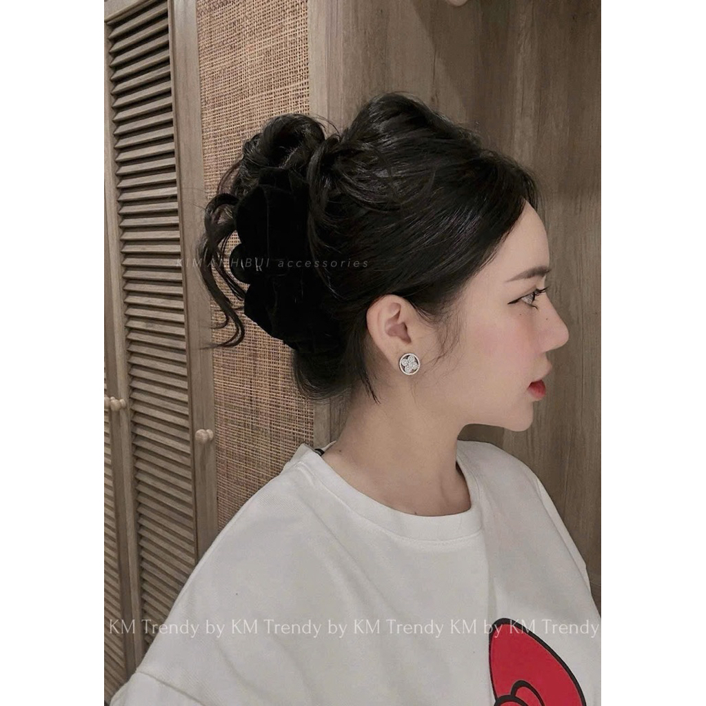 [ Hàng sẵn ] kẹp tóc nơ nhung Kim Anh Bùi. ORCHID.SHOP