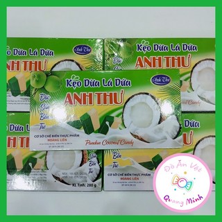  5 gói Kẹo dừa lá dứa Anh Thư đặc sản Bến Tre gói 280g với hương vị dừa mềm thơm ngon hấp dẫn 