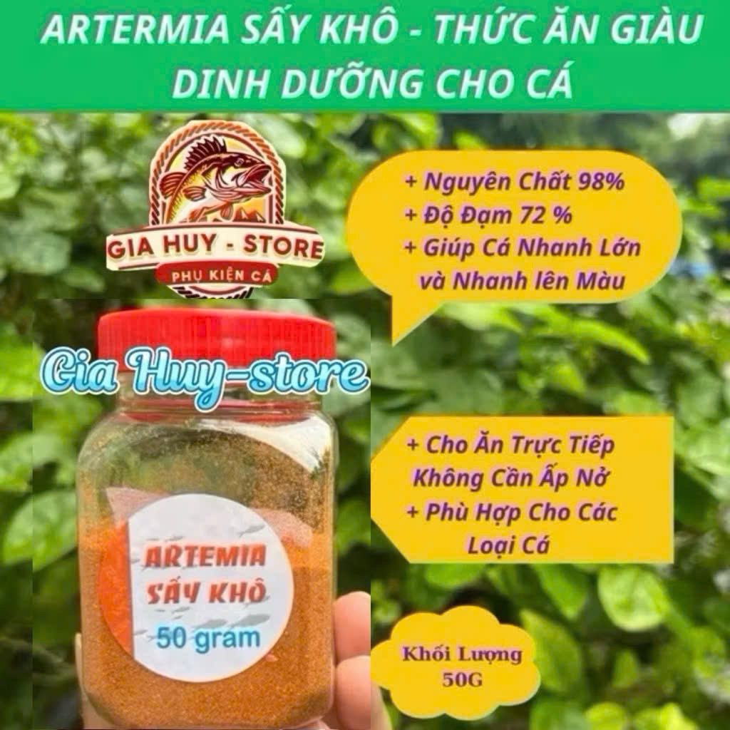 Thức Ăn Cho Cá ARTEMIA Bột Sấy Khô - Atermia Cho Cá Bột, Cá Bảy Màu, Betta... 50G