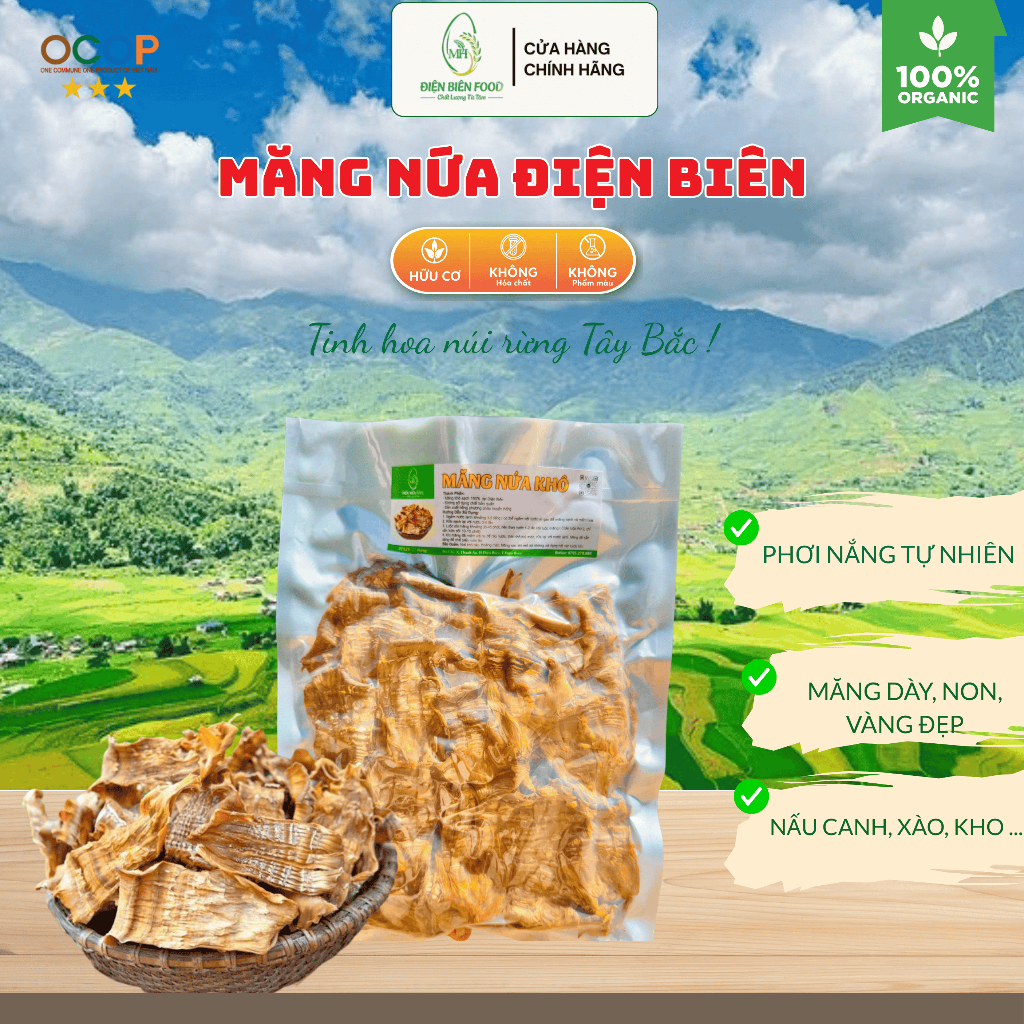 Măng Nứa Khô Điện Biên -Măng Khô Tây Bắc Loại 1 Dày Non Ròn Ngon