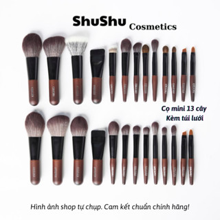 [TẶNG-TÚI LƯỚI] Bộ Cọ Trang Điểm Cá Nhân 13 mini Thân Gỗ Chắc Chắn Kèm Theo Túi Đựng Tiện Lợi SHUSHU COSMETICS