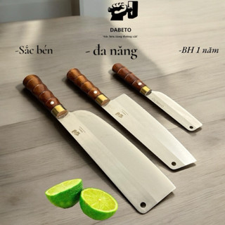 Bộ 3 dao bếp DABETO chặt, băm, thái, lọc thép nhật sắc bén cán gỗ cao cấp - BH 1 năm