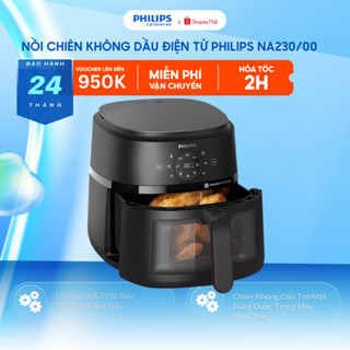 Nồi Chiên Không Dầu Có Cửa Sổ Kính Philips NA220 NA230 1700W - 13 Chương Trình, Chiên Không Trở Mặt