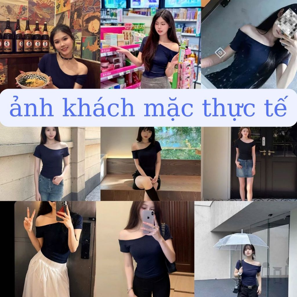 Áo Thun Nữ Trễ Vai Ôm Body Tay Ngắn Gợi Cảm, Áo Lệch Vai Thời Trang Hàn Quốc ELY317 | BigBuy360 - bigbuy360.vn