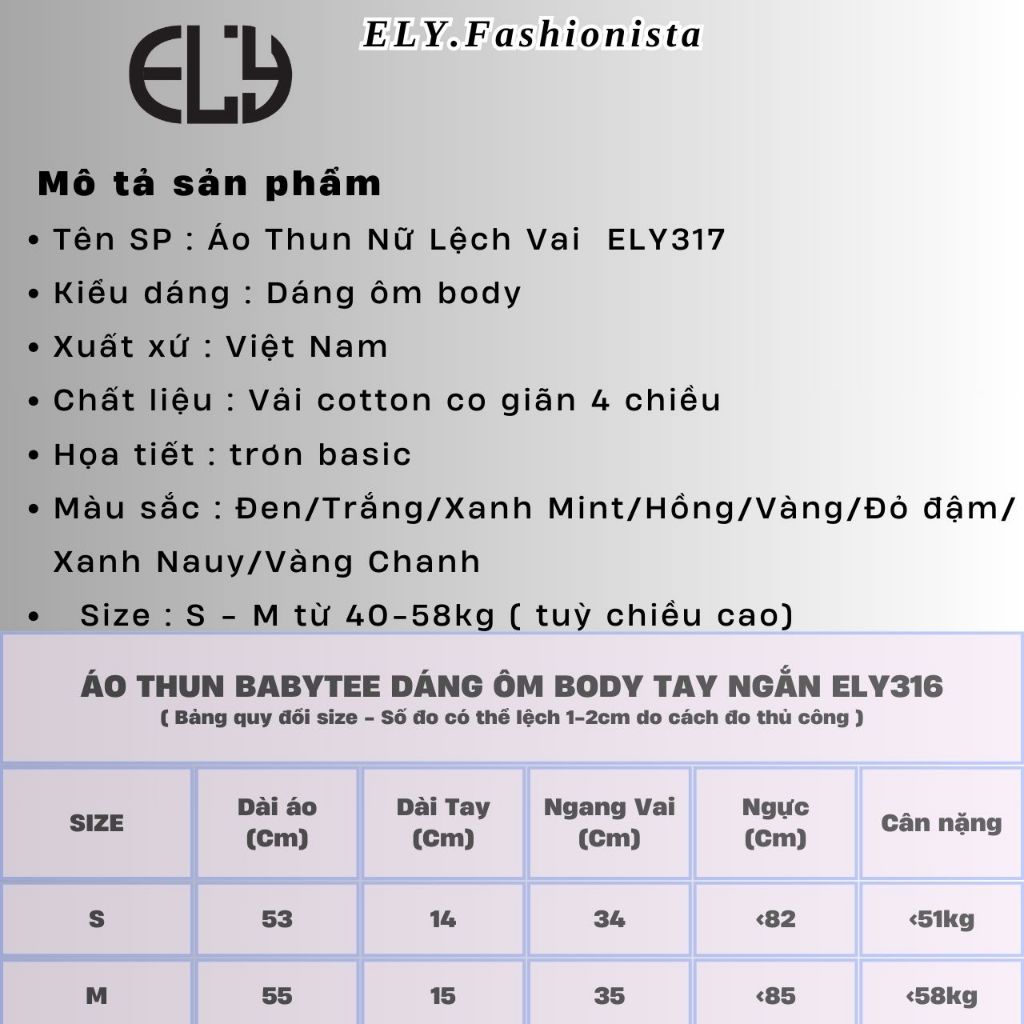 Áo Thun Nữ Trễ Vai Ôm Body Tay Ngắn Gợi Cảm, Áo Lệch Vai Thời Trang Hàn Quốc ELY317 | BigBuy360 - bigbuy360.vn