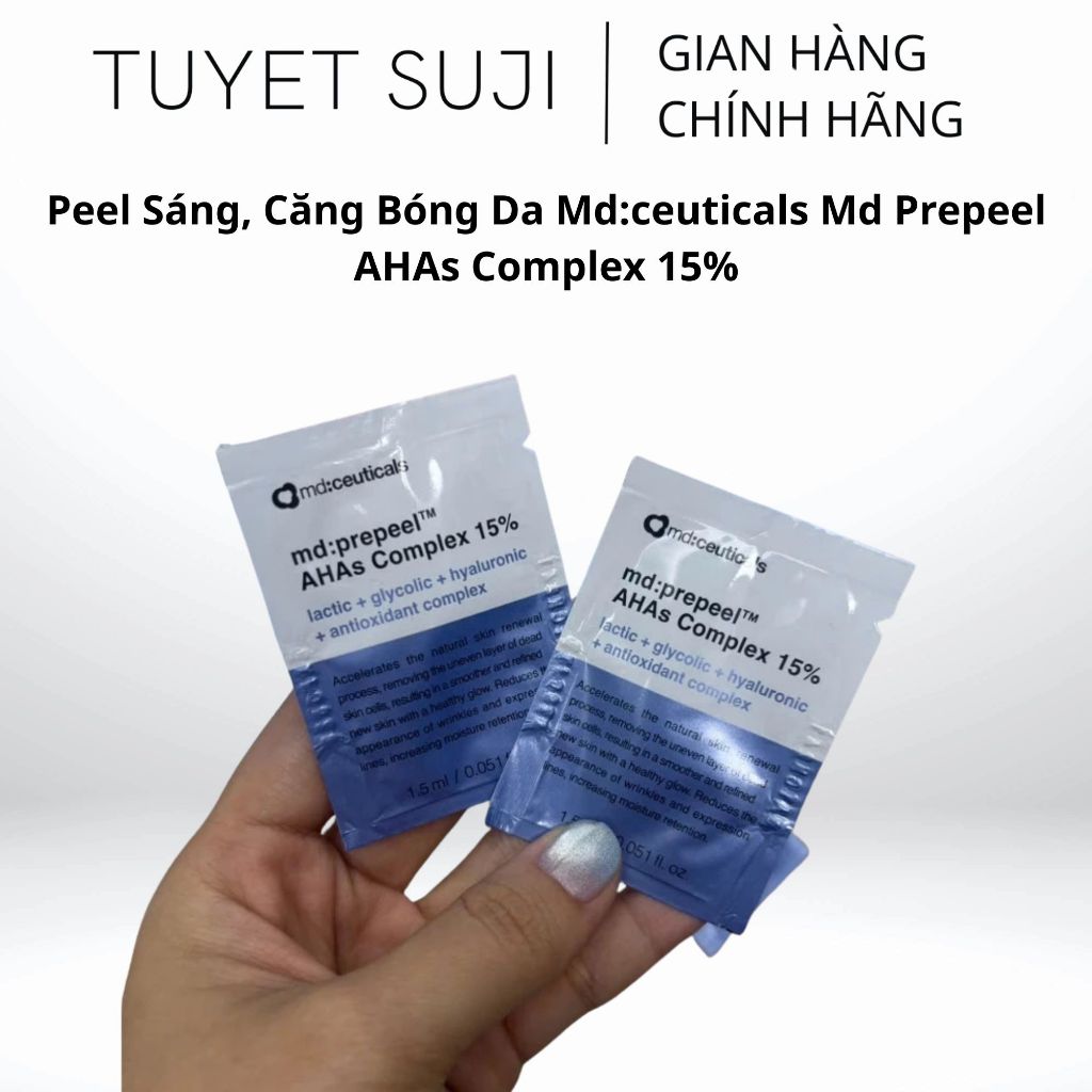 [Sample 1.5ml] Peel Sáng, Căng Bóng Da Md:ceuticals Md Prepeel AHAs Complex 15%