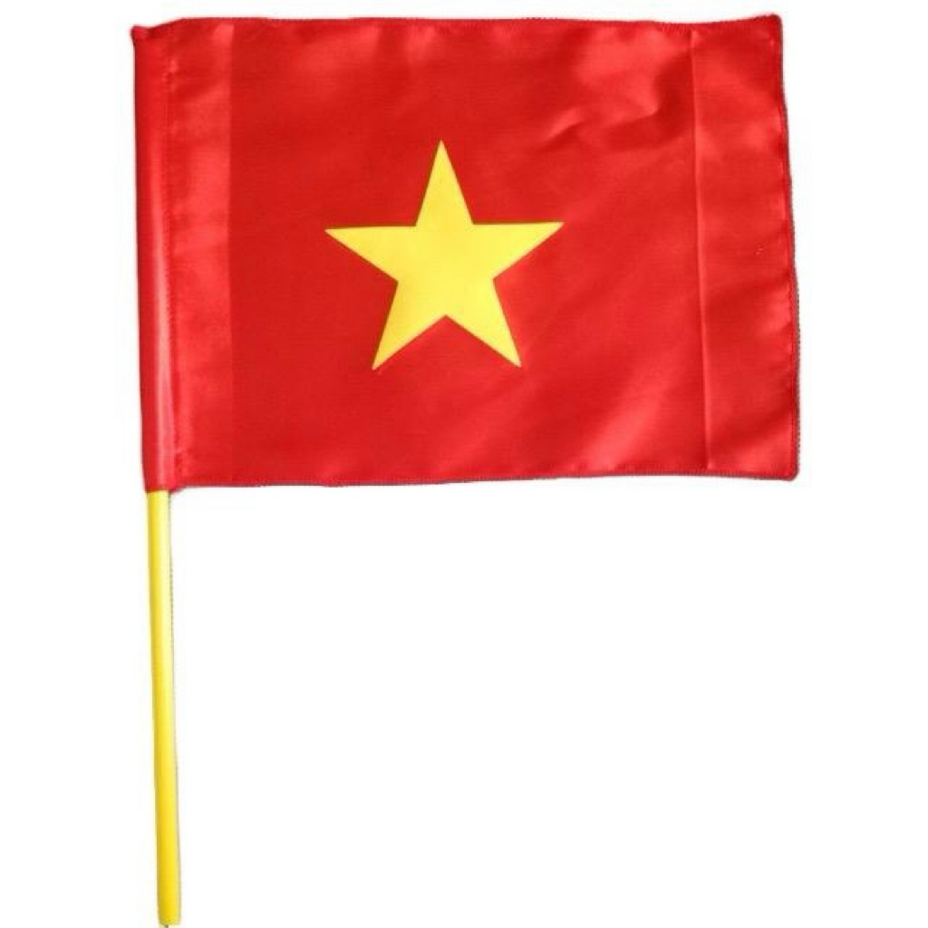 Combo 10 Cờ Cầm Tay Cán Nhựa Màu Vàng, Cờ Đỏ Sao Vàng, Cờ Vẫy Khai Giảng, Cổ Vũ Bóng Đá - Tạp Hoá Tu