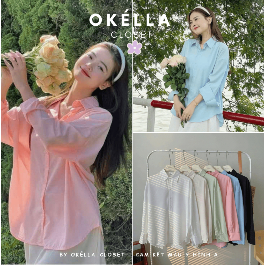 Áo Sơ Mi Nữ Dài Tay Form Rộng Công Sở Ulzzang Kiểu Hàn Quốc Basic Màu Pastel Trend Lưu Diệc Phi Dễ Phối Đồ Okélla | BigBuy360 - bigbuy360.vn