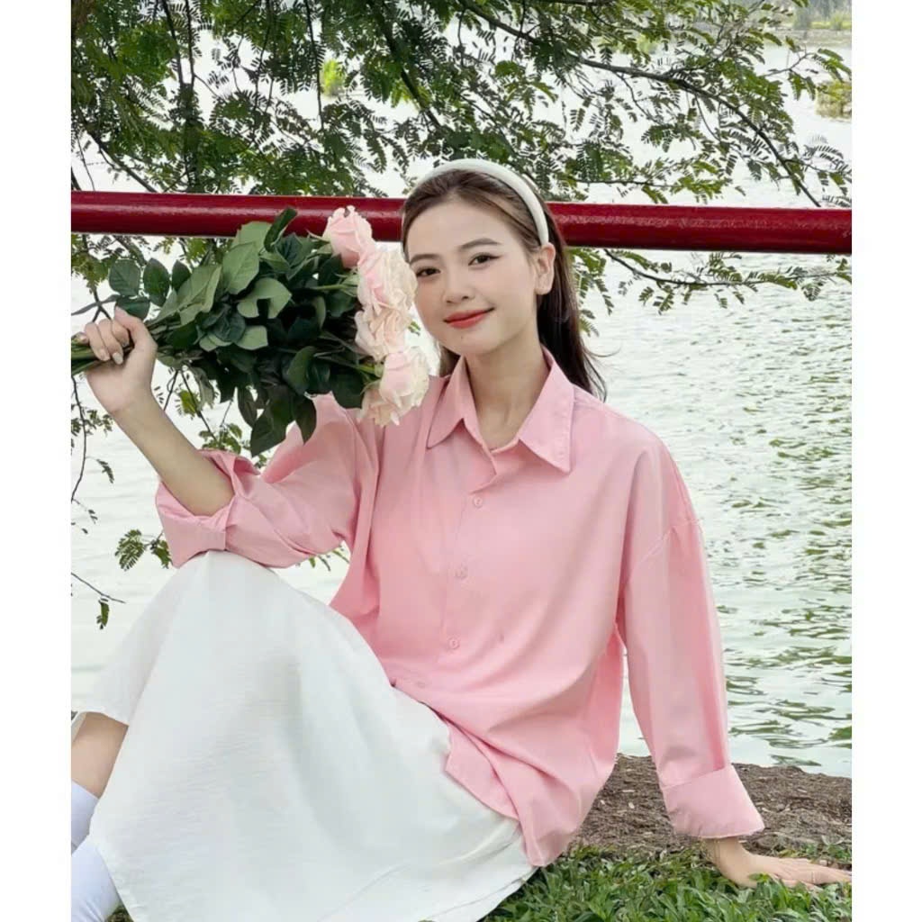 Áo Sơ Mi Nữ Dài Tay Form Rộng Công Sở Ulzzang Kiểu Hàn Quốc Basic Màu Pastel Trend Lưu Diệc Phi Dễ Phối Đồ Okélla | BigBuy360 - bigbuy360.vn