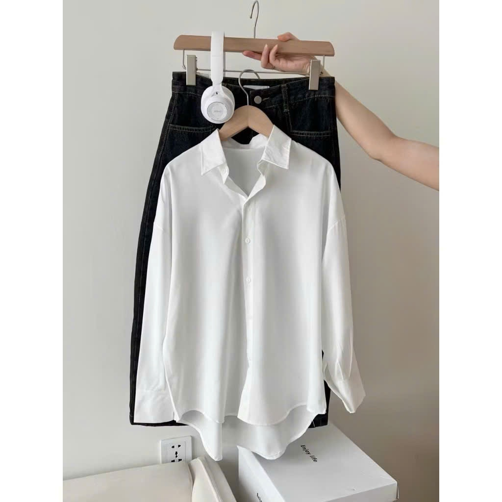 Áo Sơ Mi Nữ Dài Tay Form Rộng Công Sở Ulzzang Kiểu Hàn Quốc Basic Màu Pastel Trend Lưu Diệc Phi Dễ Phối Đồ Okélla | BigBuy360 - bigbuy360.vn
