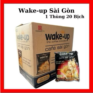   date thangs 4 2027  Thùng 20 Bịch cafe sữa hoà tan Wake Up Sài Gòn 456g 