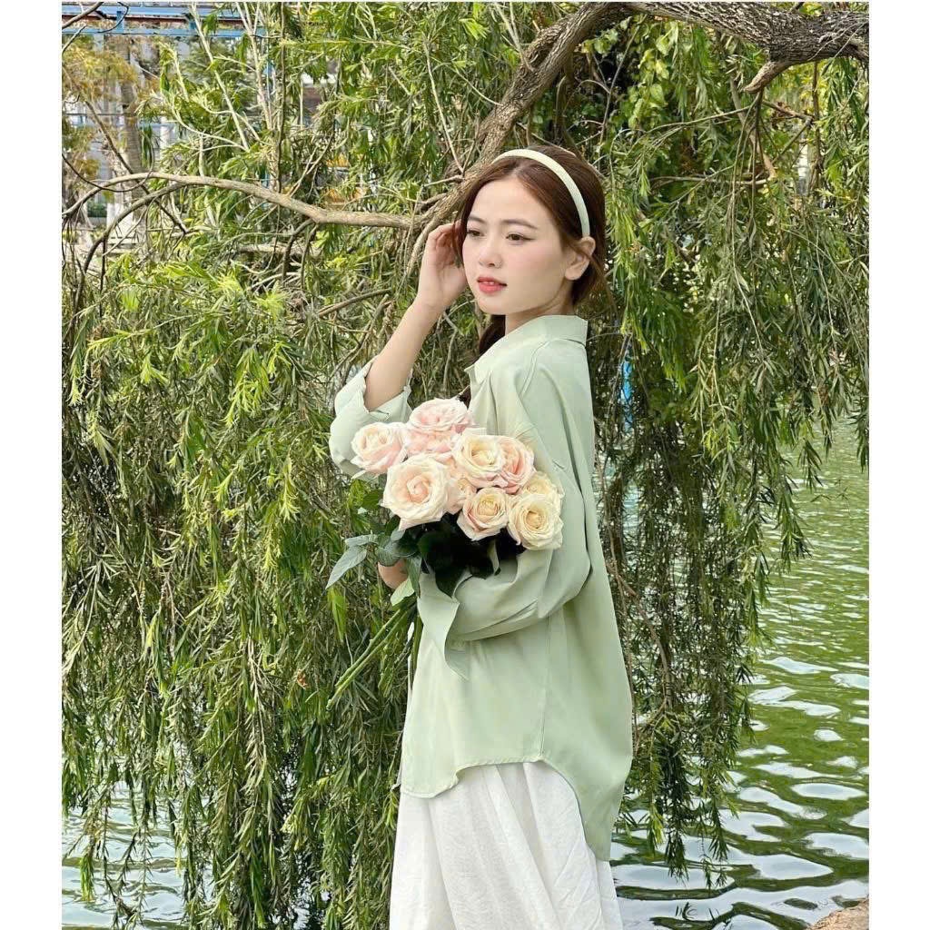 Áo Sơ Mi Nữ Dài Tay Form Rộng Công Sở Ulzzang Kiểu Hàn Quốc Basic Màu Pastel Trend Lưu Diệc Phi Dễ Phối Đồ Okélla | BigBuy360 - bigbuy360.vn