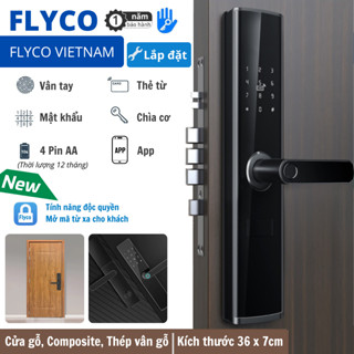  Khóa Thông Minh Vân Tay Điện Tử Flyco Chung Cư Căn Hộ Cửa Gỗ,Composite Thép Chống Cắt 2025 - BH Khoá 1 năm 