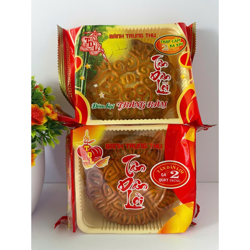 (Gi á Tận Lò) Combo 2 Bánh Trung Thu Tân Dân Lợi 2 Trứng Muối Ít Ngọt (200g Mỗi Bánh)