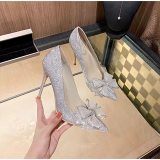 Giày cao gót kín nơ buom gót nhọn 8P|GiayXinhXinh.Store