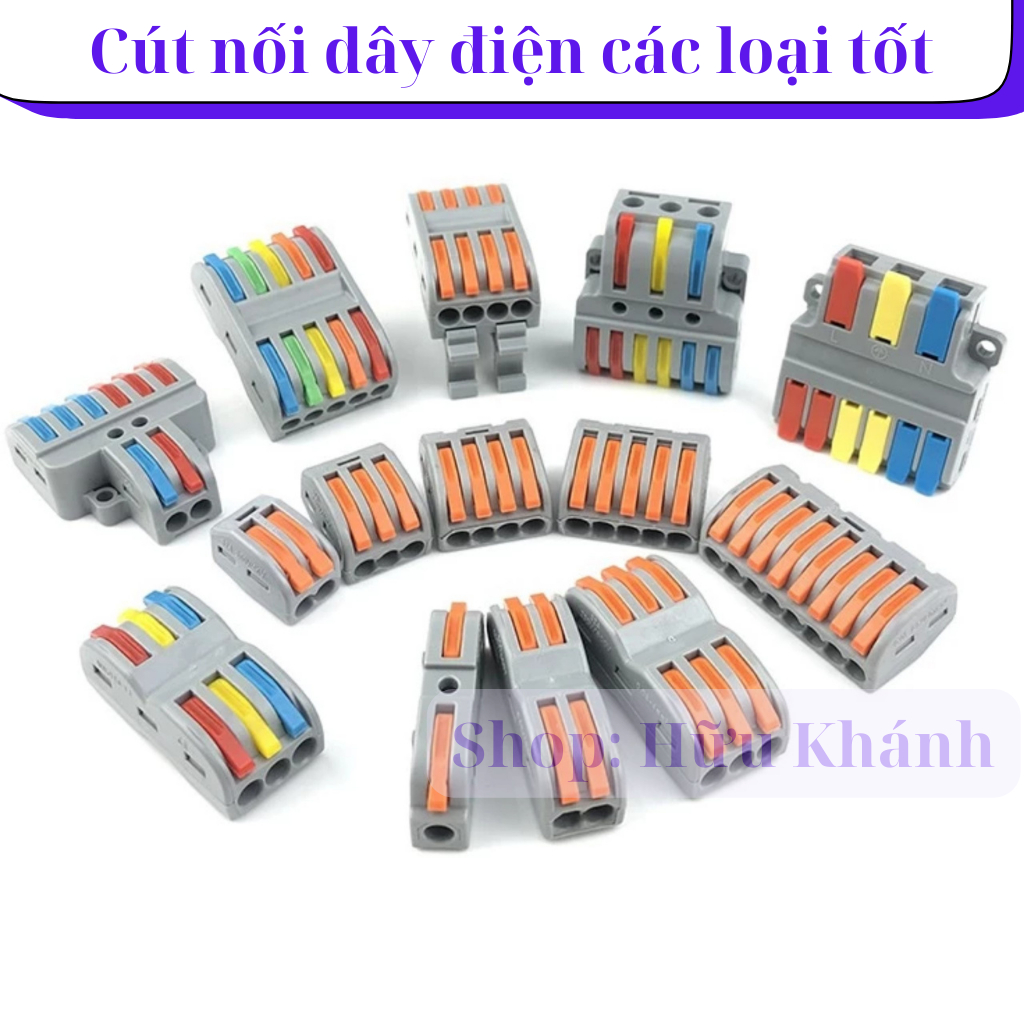 Cút nối dây điện nhanh, kẹp giắc JAPAN  2 đầu vào và 2/4/6 đầu ra có phân biệt màu