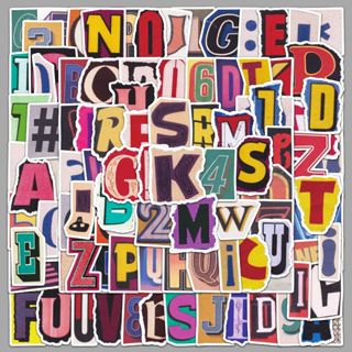 Set 20/50/100 cái sticker chống nước STICKER CHỮ CÁI VÀ SỐ Y2K LIFETYLE HIỆN ĐẠI dán mũ bảo hiểm vali laptop đàn