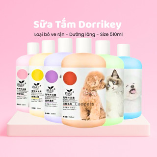  Sữa tắm cho chó mèo Dorrikey loại bỏ ve rận nấm ngứa viêm da khử hôi dưỡng mượt lông cho thú cưng  510ml  