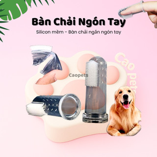 Bàn chải đánh răng cho chó mèo bằng silicone mềm , bàn chải đánh răng gắn ngón tay - Cao Pets