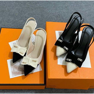  Giày cao gót Vá min nơ 2 chữ miu bé,gót nhọn 8 phân|Giayxinh.store 